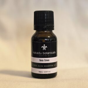 Tea Tree Essential Oil by Kakadu Botanicals - minimalist, premium, natural Australian brand aesthetic.